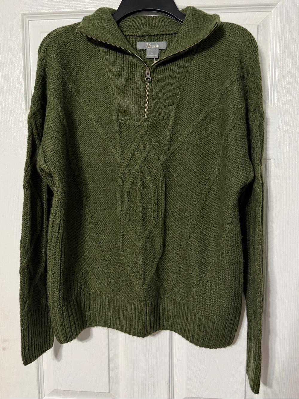NWT Women’s Bass Pro Shop Natural Reflections Deep Depths Cable Half-Zip Sweater